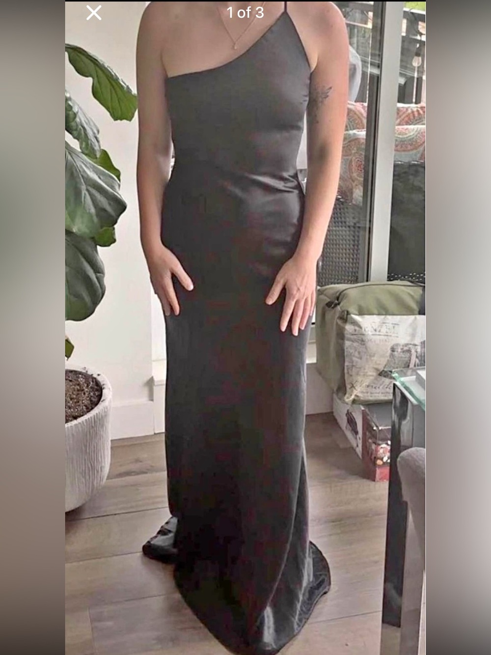Lulu's One-Shoulder Black Maxi Dress